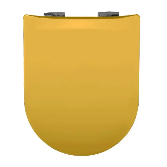 Abattant WC Wood Slim Jaune soufre mat – descente assistée – déclipsable – Olfa Offre Exclusive