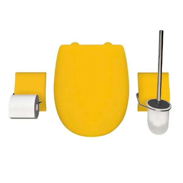 Set accessoire WC Ariane Jaune soufre Mat – descente assistée – déclipsable – Olfa Quantité Limitée