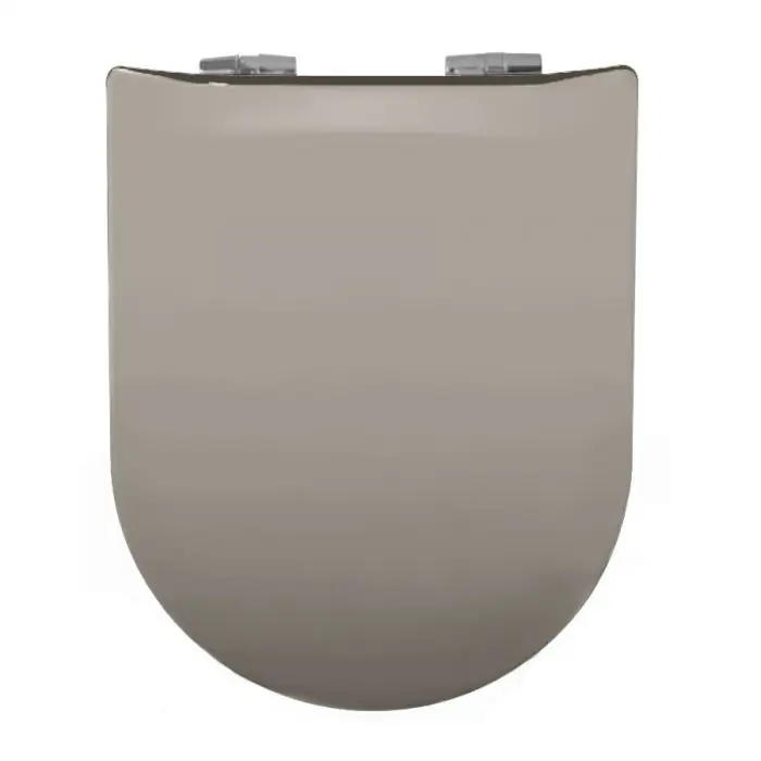 Authentique Abattant WC Wood Slim Gris Manhattan céramique Brillante – descente assistée – déclipsable – Olfa