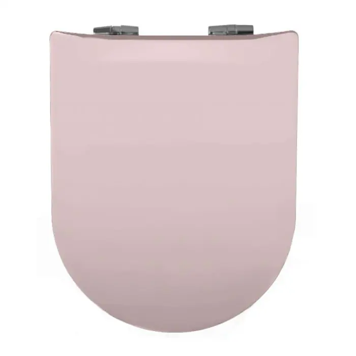 Abattant WC Wood Slim Rose perle céramique Brillante – descente assistée – déclipsable – Olfa Dernier Modèle