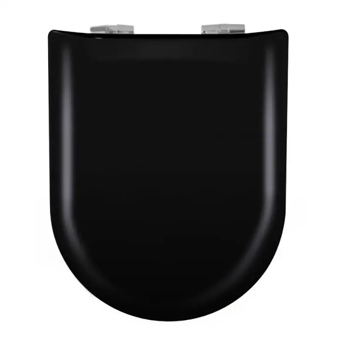 Abattant WC Wood Slim Noir céramique Brillante – descente assistée – déclipsable – Olfa Nouveauté