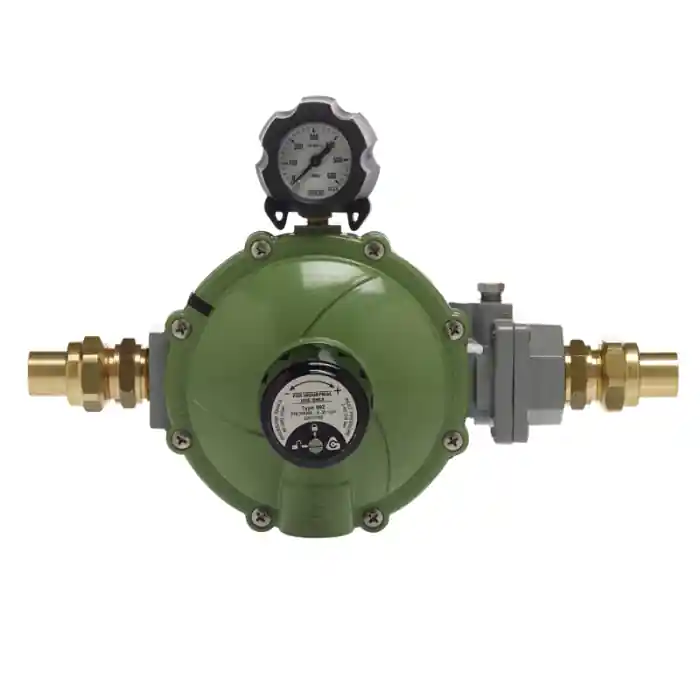 Usine Directe Détendeur Propane réglable - 8 - 35kg/h - M 3/4" avec manomètre et bonnette - Favex