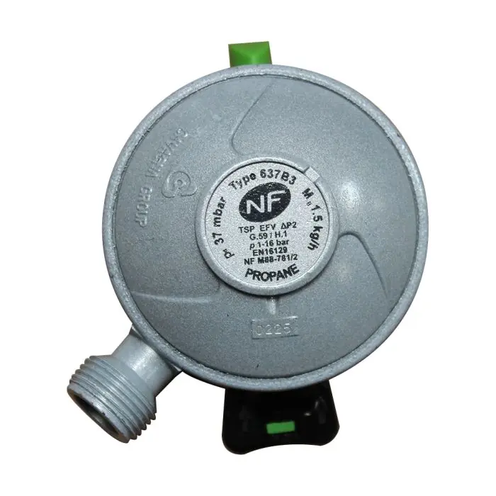 Prix Réduit Détendeur Quick-On Propane NF – 1,5kg/h – connexion ø 27 / M20x150 – Favex