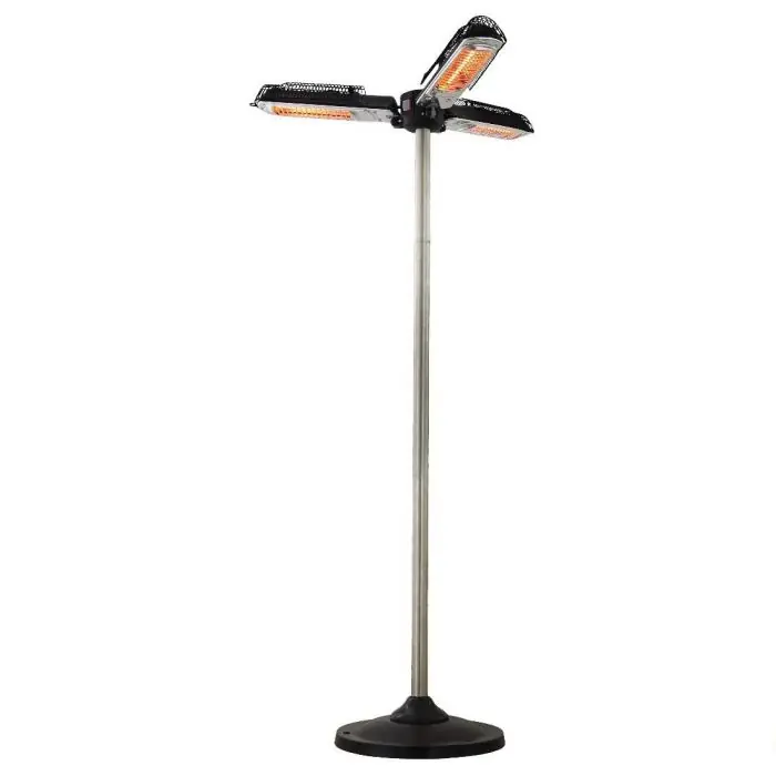 Paiement Sécurisé Parasol chauffant électrique BARI 3 têtes en inox brossé