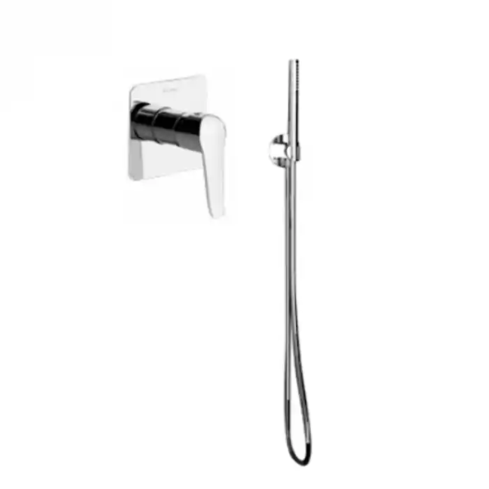 Ensemble mitigeur de douche encastré 1 voie YPSILON PLUS avec douchette, support et flexible – Ramon Soler – K6418011 Certifié