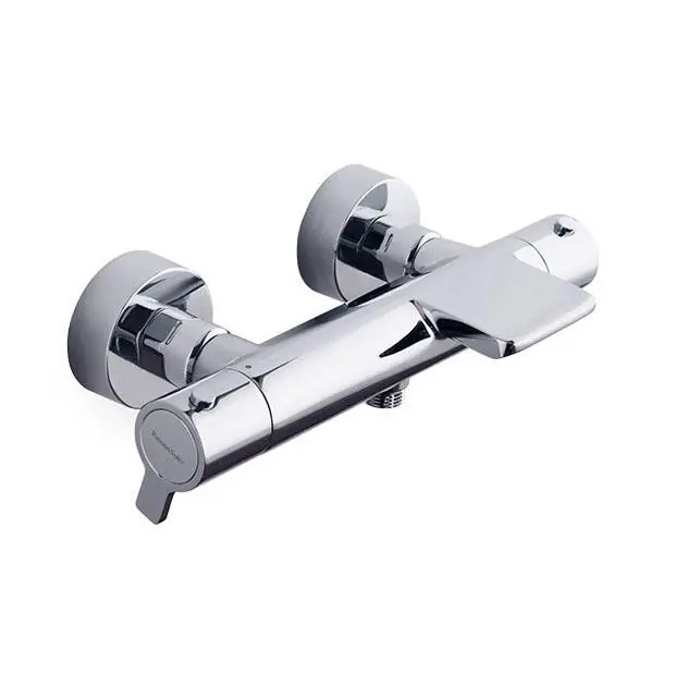 Prix Promo Mitigeur thermostatique bain-douche BLAUTHERM avec bec cascade, poignées laiton et inverseur poignée RS-Q – 261649