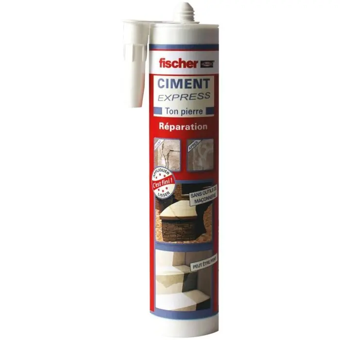 Dernier Modèle Carton de 12 cartouches Ciment Express 310 ml - Ton pierre - Fischer 522688