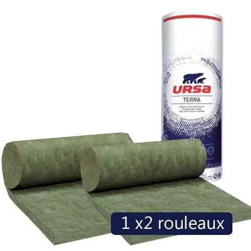 Un paquet de 2 rouleaux laine de verre URSA Hometec 32 MOB - Ep. 145mm - 3.05 m² - R 4.50 Bon Marché
