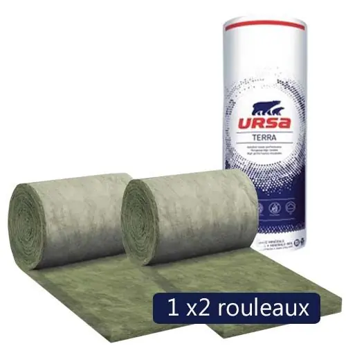 Dernier Modèle Un paquet de 2 rouleaux laine de verre URSA Façade 32 R - Ep. 181mm - 3,24m² - R 5.65