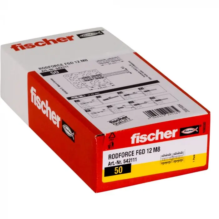 50 chevilles RODFORCE FGD 12 M8 pour la fixation facile et rapide de tiges filetées - Fischer Dernier Modèle
