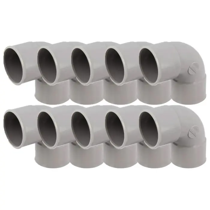 10 coudes PVC 87°30 – Ø40 – Femelle Femelle – Nicoll Haute Qualité