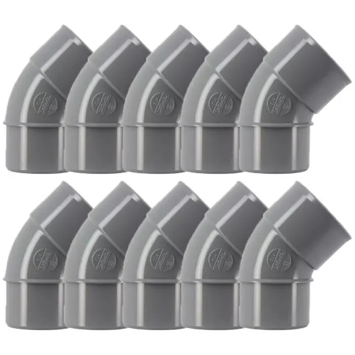 10 coudes PVC évacuation Ø50 Mâle Femelle 45° – Nicoll Nouvelle Collection