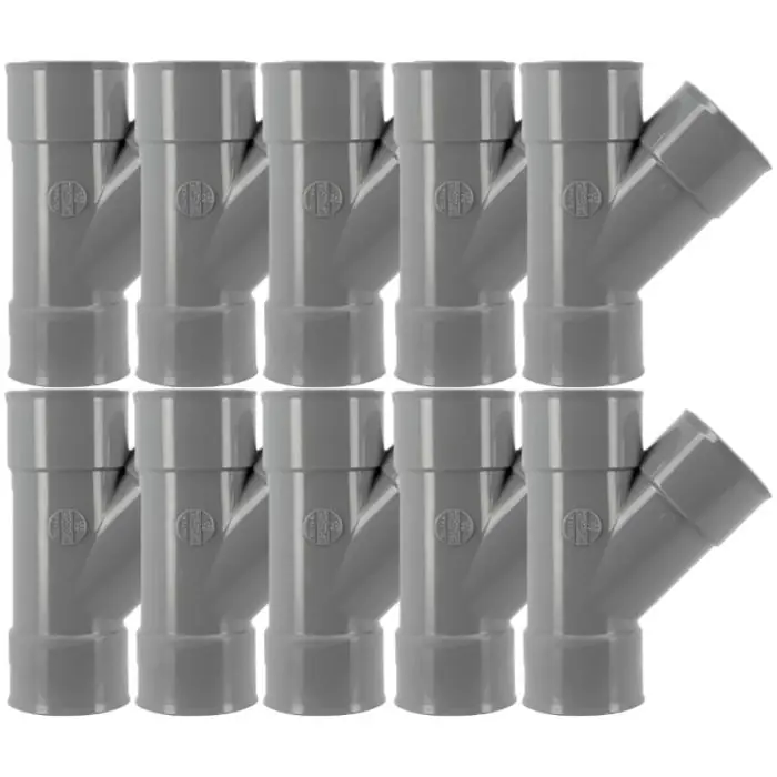 10 culottes 45° PVC d‘évacuation Ø50 – Femelle Femelle – Nicoll Bon Marché