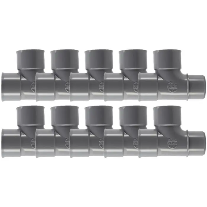 10 tés pied de biche PVC évacuation Ø40 Mâle Femelle 87°30 – Nicoll Prix Bas