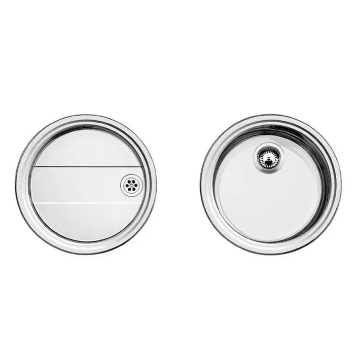 Dernier Modèle Évier de cuisine en inox Blanco Rondoset – L 460 x l 390 x P 165 mm / L 460 x l 390 x P 33 mm – sous-meuble 60 cm – Blanco