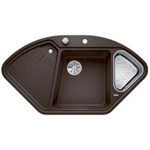 Prix Cassé Évier de cuisine BlancoDelta II – Café – sous-meuble 90x90x80 cm – L 1057 x l 575 x P 183/120 mm + vide-sauce – Blanco