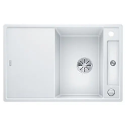 Évier de cuisine Axia III 45S – Blanc – sous-meuble 45 cm – L 780 x l 510 x P 185 mm + planche en verre – Blanco Remise