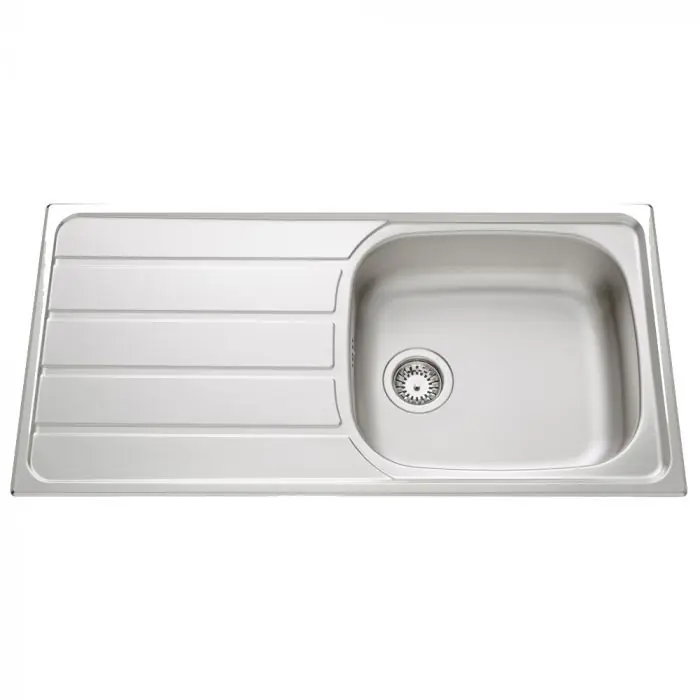 Évier de cuisine en Inox lisse Montebello – L 1000 x l 500 x P 160 mm – sous-meuble 60 cm – Aquatop Pas Cher