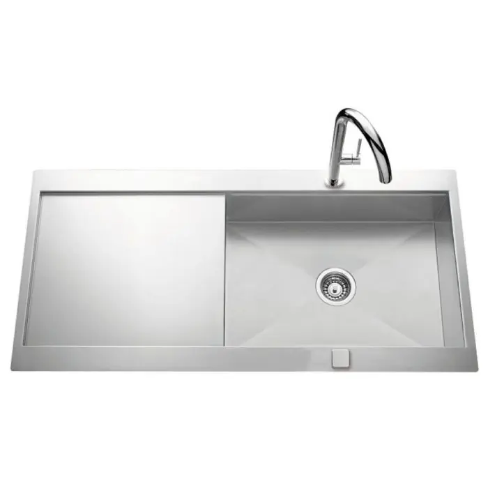 Évier de cuisine Inox lisse ROMA PLUS – L 1000 x l 520 x P190 mm – sous-meuble de 60 cm Quantité Limitée