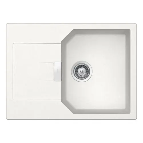 Retour Gratuit Évier de cuisine Cristalite Manhattan – 690 x 510 x 195 mm – sous-meuble 45 cm – Coloris Alpina – Schock