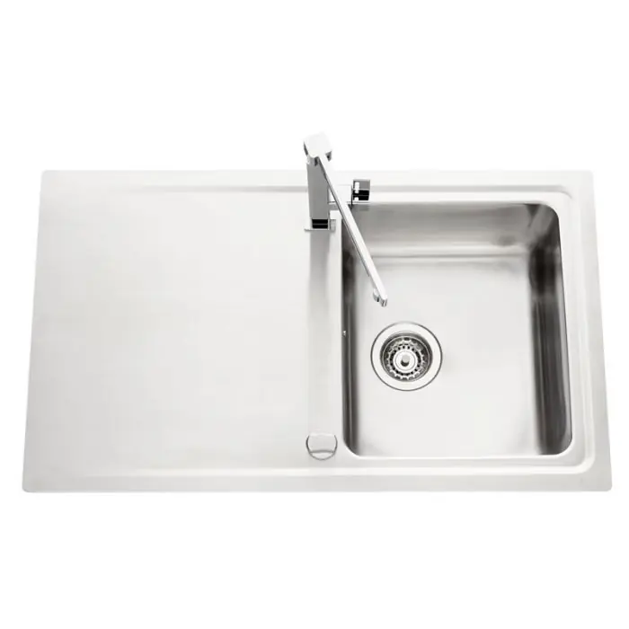 Meilleure Vente Évier de cuisine Inox lisse STROMBOLI – L 1010 x l 510 x P 205 mm – sous-meuble de 80 cm
