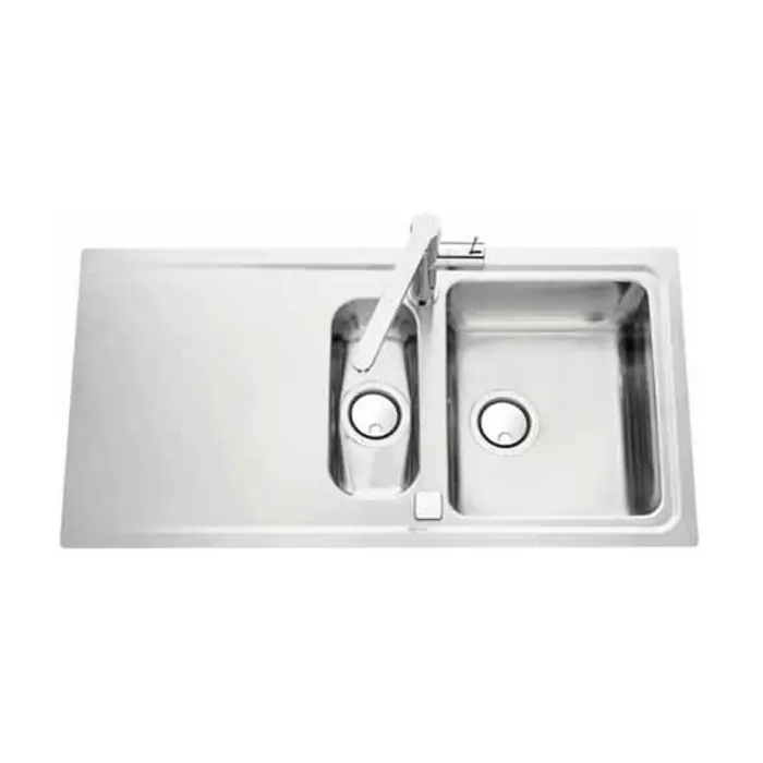 Super Prix Évier de cuisine Inox lisse avec vide sauce STROMBOLI – L 1010 x l 510 x P 195 mm – sous-meuble de 80 cm