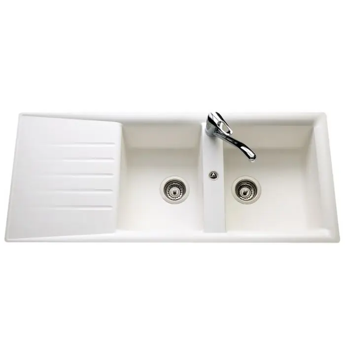 Réduction Évier de cuisine Naturalite SLAVE – L 1160 x l 500 x P 185 mm – Blanc – Aquatop