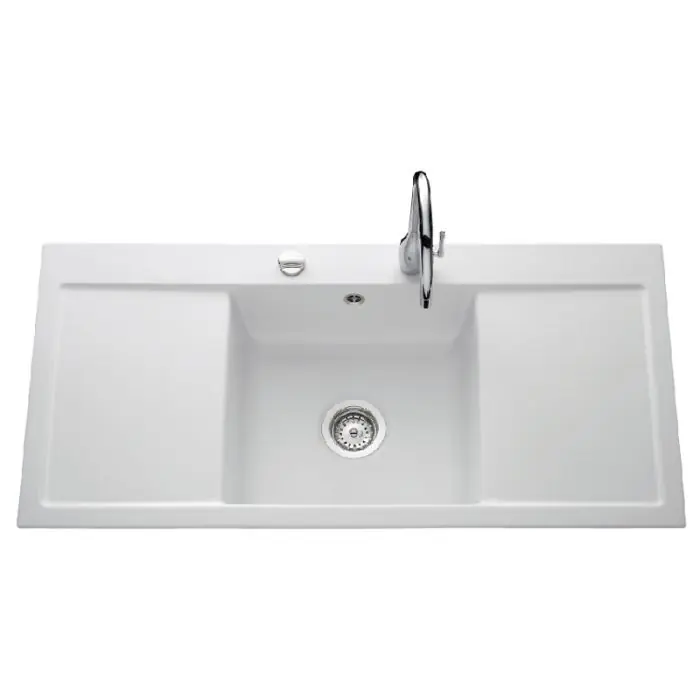 Authentique Évier de cuisine polaris mat FIRST CLASS – L 1060 x l 510 x P 200 mm – sous-meuble 50 cm – Aquatop