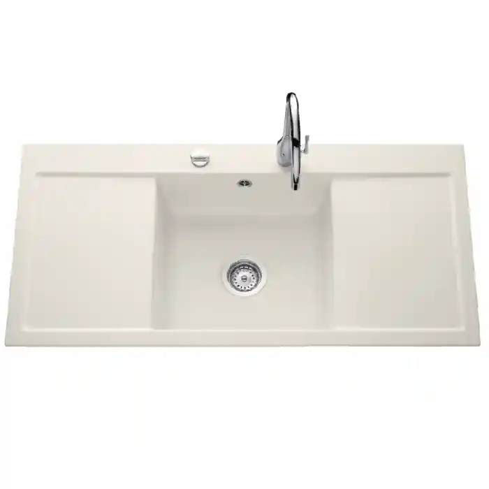 Évier de cuisine magnolie FIRST CLASS – L 1060 x l 510 x P 200 mm – sous-meuble 50 cm – Aquatop Meilleure Vente