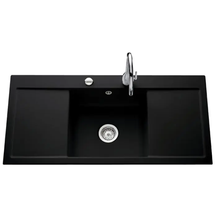 Évier de cuisine nigra FIRST CLASS – L 1060 x l 510 x P 200 mm – sous-meuble 50 cm – Aquatop Expédié Aujourd&rsquo;hui