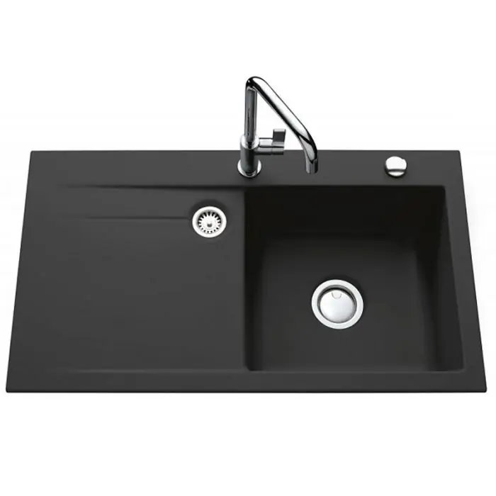 Évier de cuisine gris anthracite STEMA égouttoir à droite – L 900 x l 510 x P 200 mm – sous-meuble 60 cm – Aquatop Jusqu&rsquo;à Épuisement Des Stocks