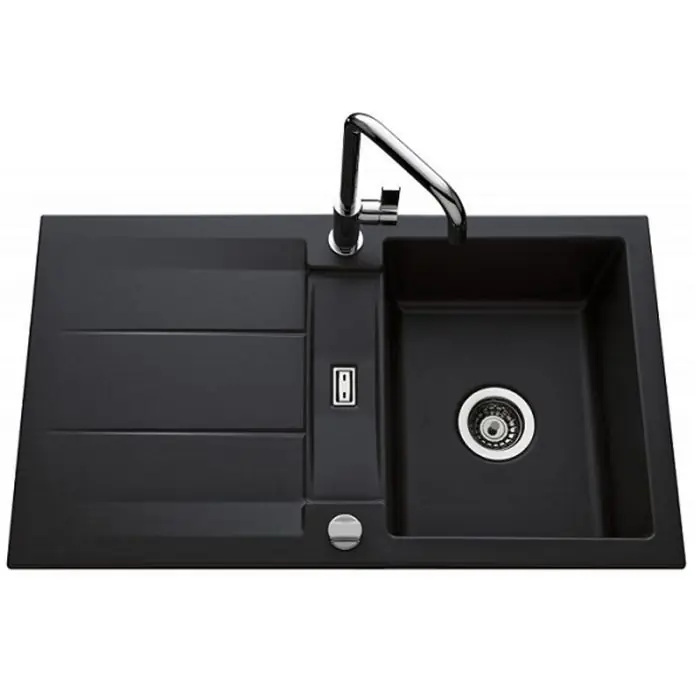 Top Vente Évier de cuisine nigra GENEA – L 870 x l 510 x P 220 mm – sous-meuble 60 cm – Aquatop
