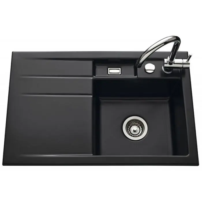 Évier de cuisine gris anthracite BELA égouttoir à gauche – L 780 x l 510 x P 200 mm – sous-meuble 45 cm – Aquatop Must-Have