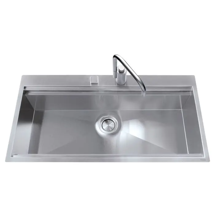 Offre Limitée Évier de cuisine Inox lisse Napoli – L 860 x l 500 x P 251 mm – sous-meuble 90 cm – Aquatop