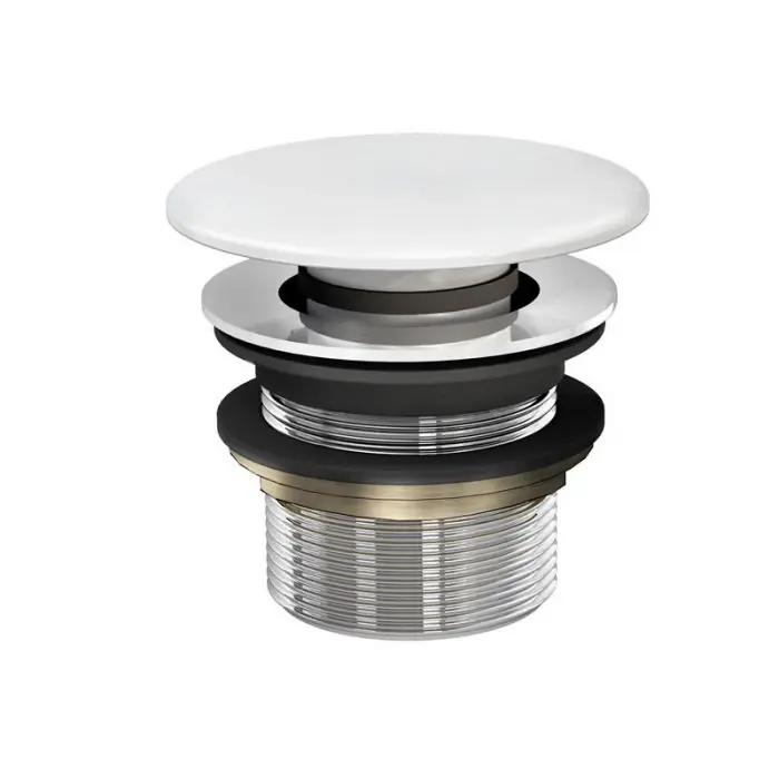 Livraison Express Bonde clic-clac Clearwater à clapet pour baignoires sans trop plein – finition blanc brillant – Aquatop