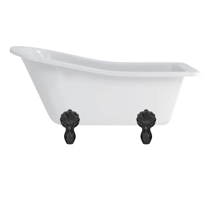 Baignoire îlot BUCKINGHAM Burlington 1500 x 740 x 780 mm avec 4 pied griffés noirs - Aquatop Affaire À Saisir