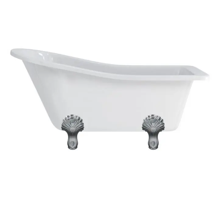 Promotion Saisonnière Baignoire îlot BUCKINGHAM Burlington 1500 x 740 x 780 mm avec 4 pieds classiques chromés – Aquatop
