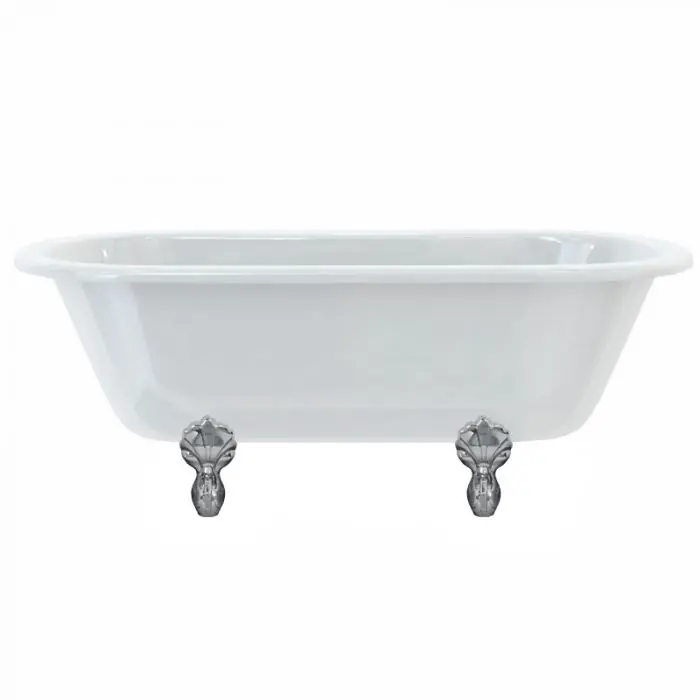 Baignoire îlot WINDSOR Burlington 1500 x 750 x 630 mm avec 4 pieds griffés chromés – Aquatop Dernier Modèle