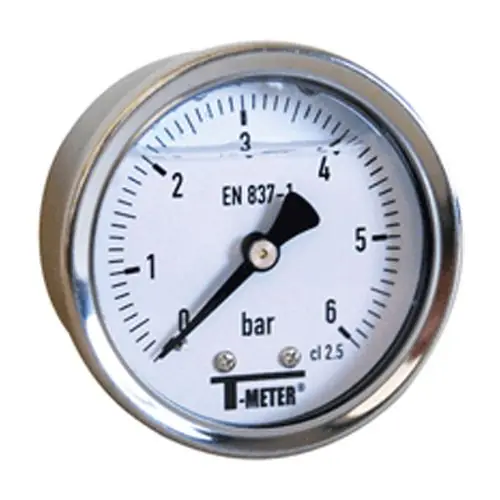 Manomètre boitier inox à bain de glycérine AXIAL Mâle 1/4" (8/13) - Ø50 - 0 à 16 bar Vente Directe