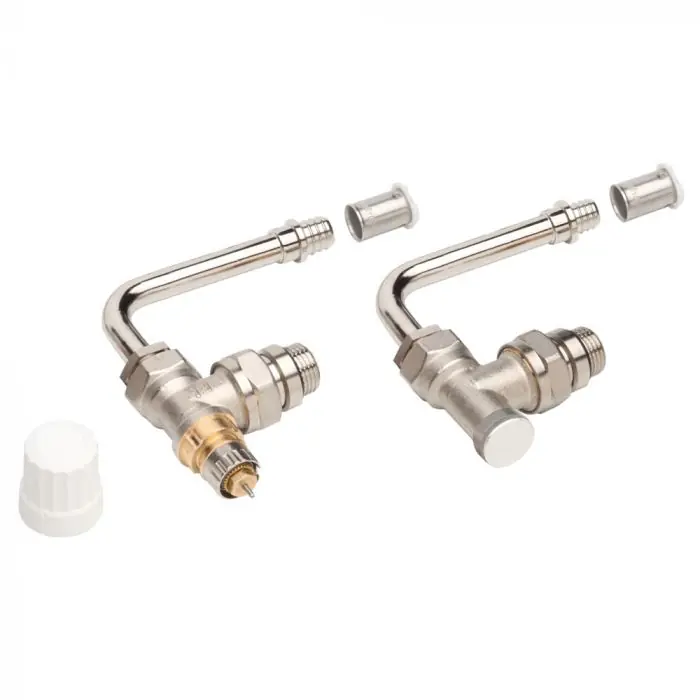 Commande En Gros Kit raccordement radiateur 75mm équerre – PER à sertir Ø12 – Danfoss