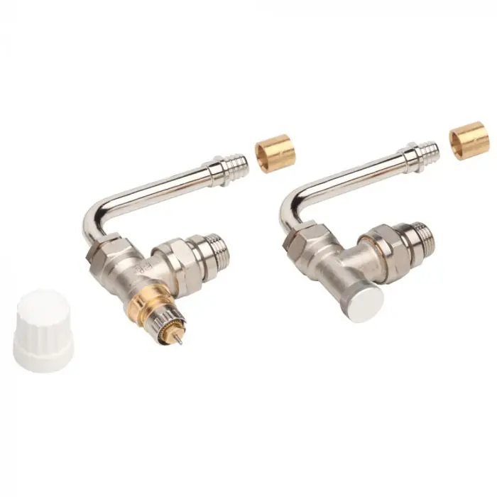 Promotion Saisonnière Kit raccordement radiateur 45mm equerre - PER à glissement Ø12 - Danfoss