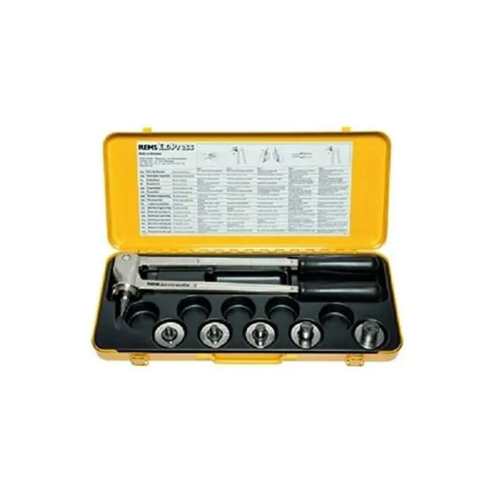 Authentique Coffret pince C emboiture à main REMS Ex-Press Cuivre 3/8" (12/17) - 1/2" (15/21) - 5/8" (17/23) - 3/4" (20/27) - 7/8" (24/31) - REMS