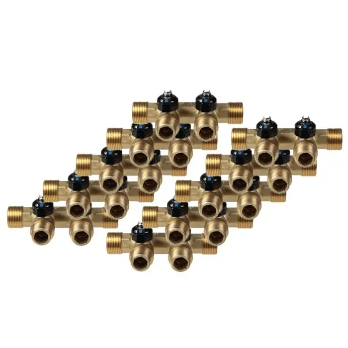 10 Collecteurs mini-vanne mâle 3/4&Prime; (20/27) – femelle 1/2&Prime; (15/21) – 2 piquages mâle 1/2&Prime; (15/21) – Arcanaute Vente Directe