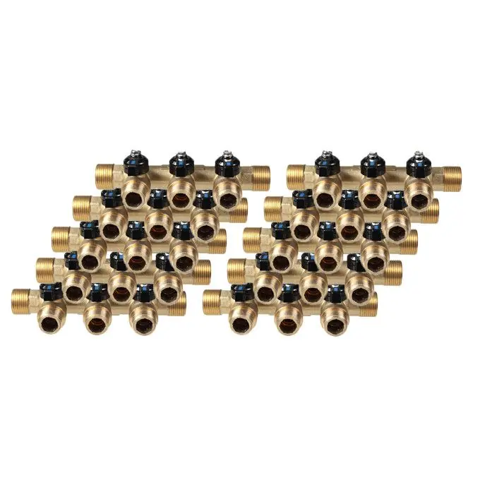 Quantité Limitée 10 Collecteurs mini-vanne mâle 3/4" (20/27) - femelle 1/2" (15/21) - 3 piquages mâle 1/2" (15/21) - Arcanaute