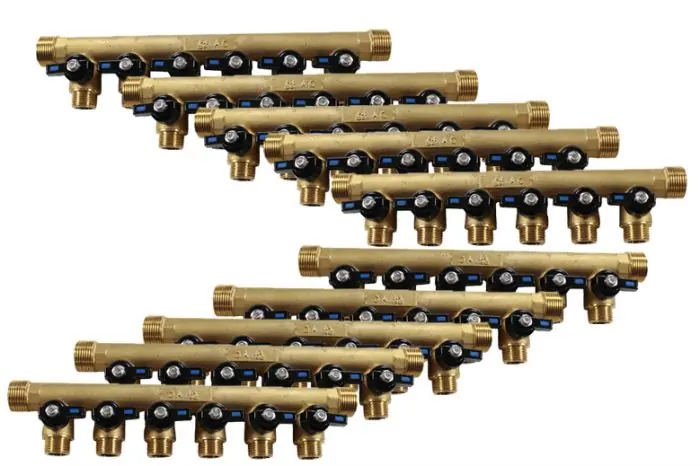 Solde 10 Collecteurs mini-vanne mâle 3/4" (20/27) - femelle 1/2" (15/21) - 6 piquages mâle 1/2" (15/21) - Arcanaute