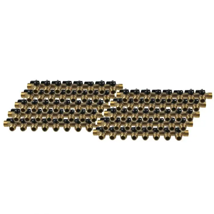 Haute Qualité 10 Collecteurs mini-vanne mâle 3/4" (20/27) - femelle 1/2" (15/21) - 8 piquages mâle 1/2" (15/21) - Arcanaute