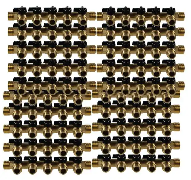 20 Collecteurs mini-vanne mâle 3/4&Prime; (20/27) – femelle 1/2&Prime; (15/21) – 5 piquages mâle 1/2&Prime; (15/21) – Arcanaute Nouvelle Collection