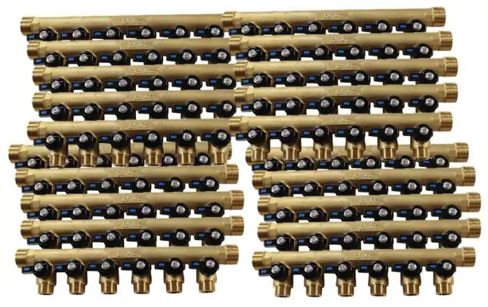 Retour Gratuit 20 Collecteurs mini-vanne mâle 3/4" (20/27) - femelle 1/2" (15/21) - 6 piquages mâle 1/2" (15/21) - Arcanaute