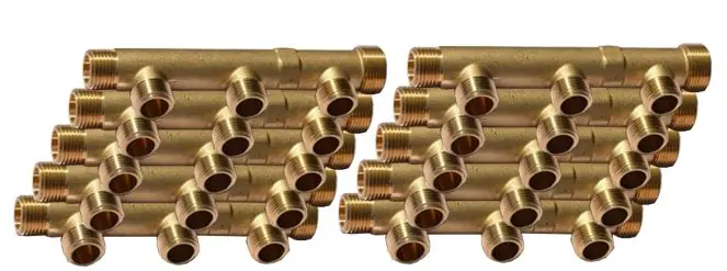 10 Collecteurs mâle femelle 3/4&Prime; (20/27) – 3 départs 1/2&Prime; (15/21) – Entraxe 50 mm – Arcanaute Bon Marché