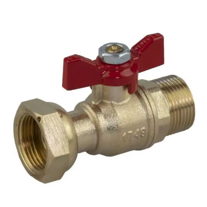 Nouveauté Robinet avant compteur droit Mâle 1" (26/34) - Écrou tournant 3/4" (20/27) - Longueur 69mm - Sferaco